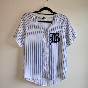 H&M Striped Baseball Shirt